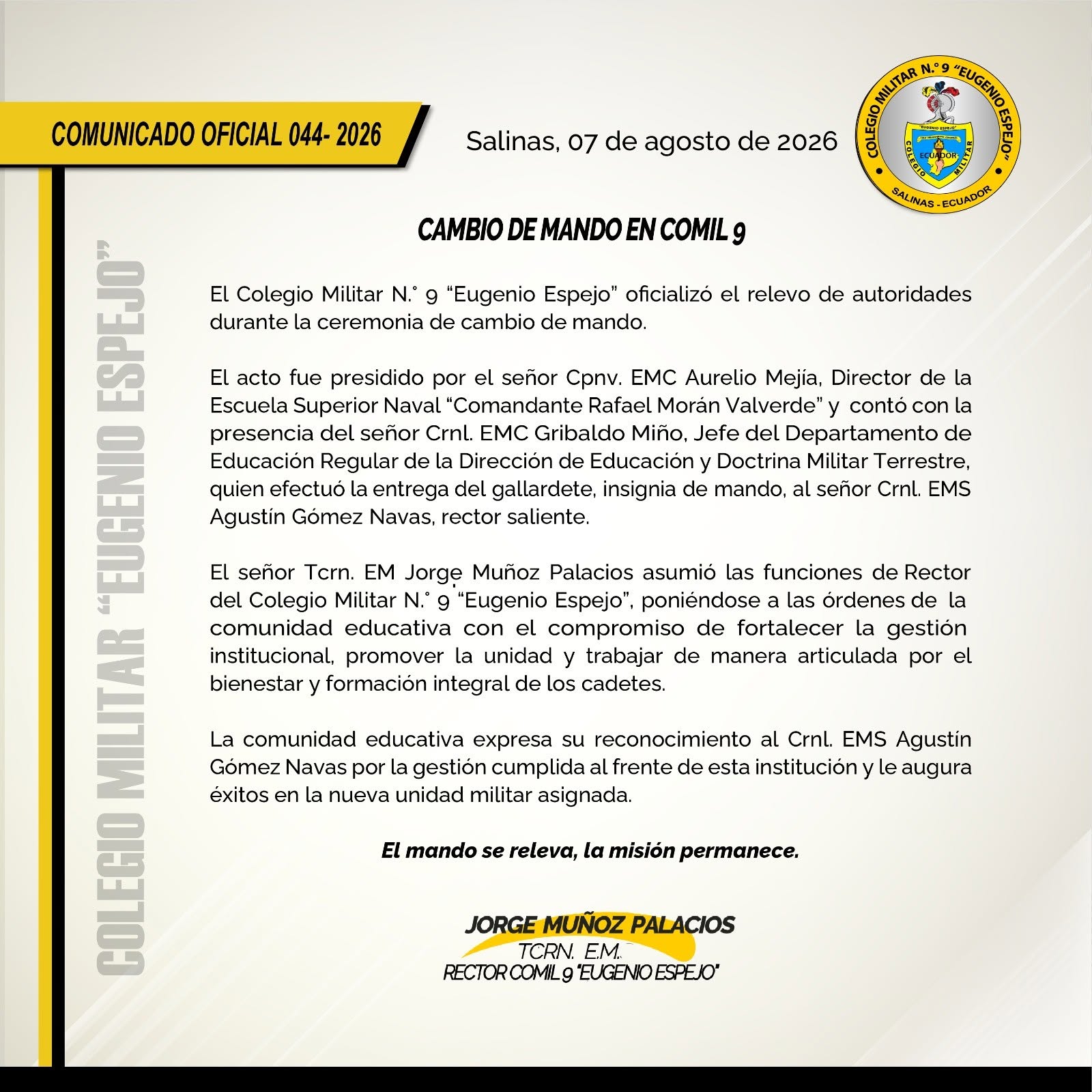 CAMBIO DE MANDO EN COMIL 9